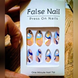 Almond Abstract Medium Length Line Designs